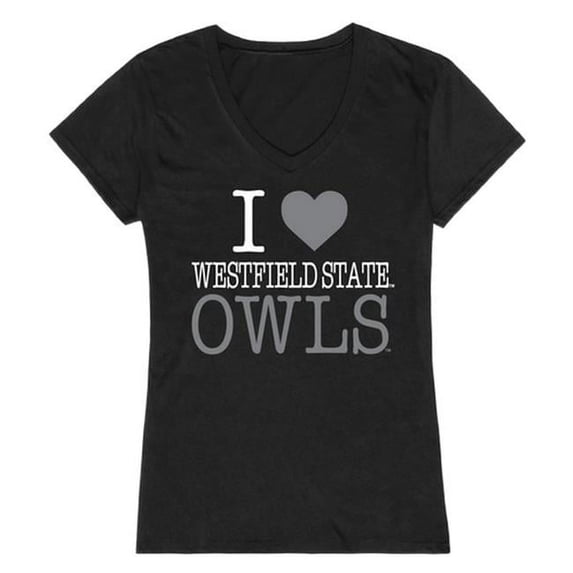 W Republic 550-407-BLK-02 Westfield State University I Love T-Shirt for Women, Black - Medium