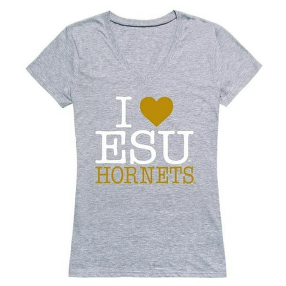 W Republic 550-423-HGY-04 Emporia State University I Love T-Shirt for Women, Heather Grey - Extra Large