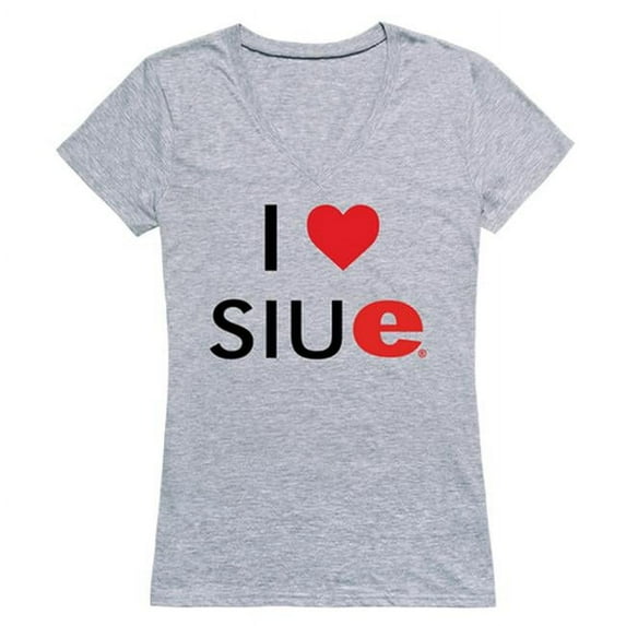 W Republic 550-429-HGY-04 Southern Illinois University Edwardsville I Love T-Shirt for Women, Heather Grey - Extra Large