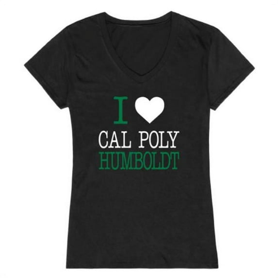 W Republic 550-447-BK2-01 Humboldt State University Lumberjacks I Love Women T-Shirt, Black - Small