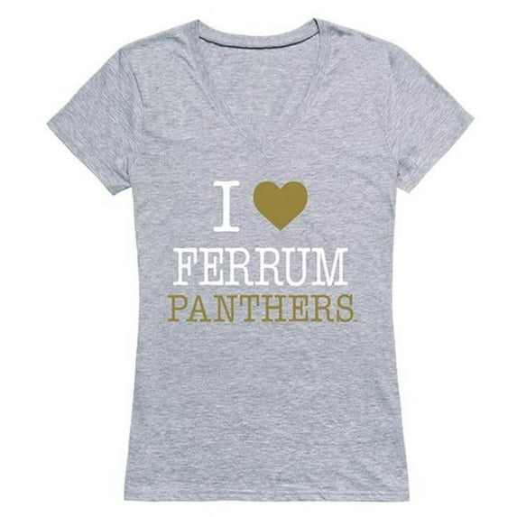 W Republic 550-452-HGY-04 Women Ferrum College I Love T-Shirt, Heather Grey - Extra Large