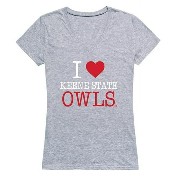 W Republic 550-453-HGY-05 Women Keene State College I Love T-Shirt, Heather Grey - 2XL
