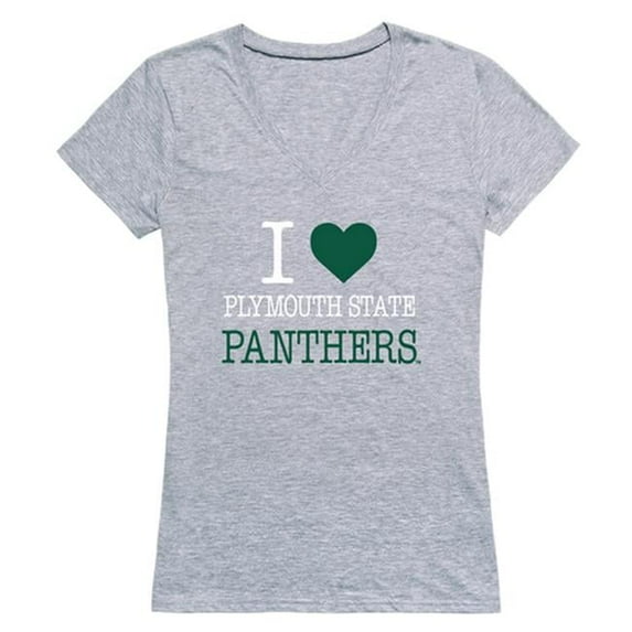 W Republic 550-457-HGY-02 Women Plymouth State University I Love T-Shirt, Heather Grey - Medium