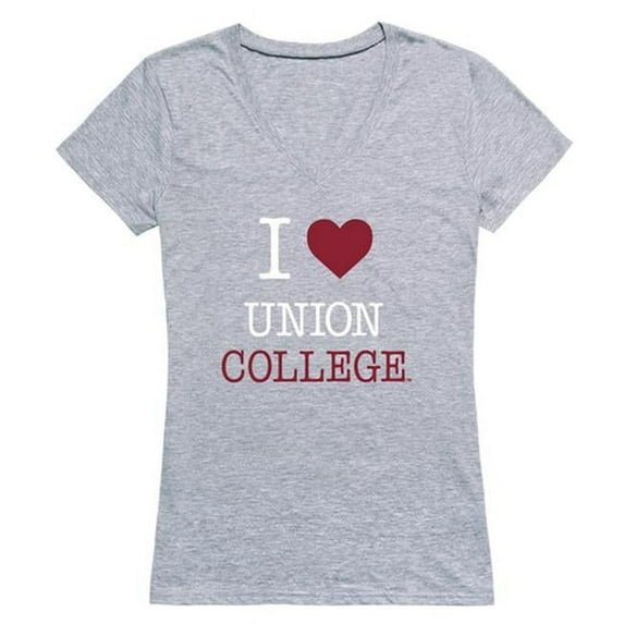 W Republic 550-461-HGY-02 Women Union College I Love T-Shirt, Heather Grey - Medium