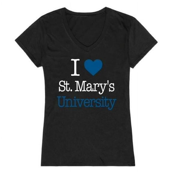 W Republic 550-468-BLK-01 St. Marys College Rattlers I Love Women T-Shirt, Black - Small