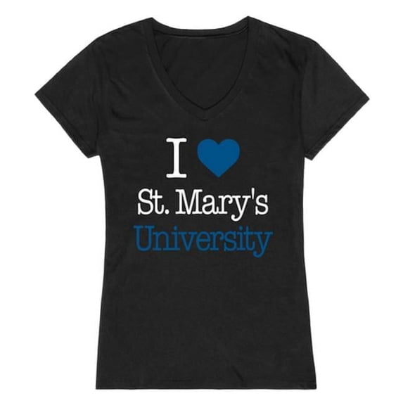 W Republic 550-468-BLK-03 St. Marys College Rattlers I Love Women Short Sleeve T-Shirt, Black - Large