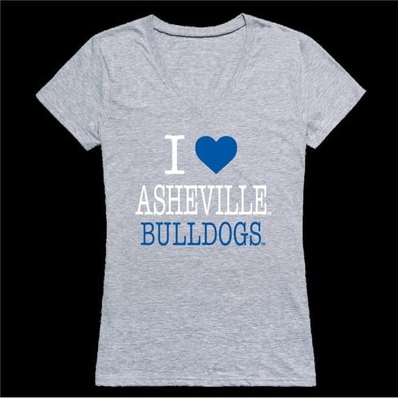 W Republic 550-471-HG2-03 University of North Carolina at Asheville Bulldogs I Love Women T-Shirt, Heather Grey - Large