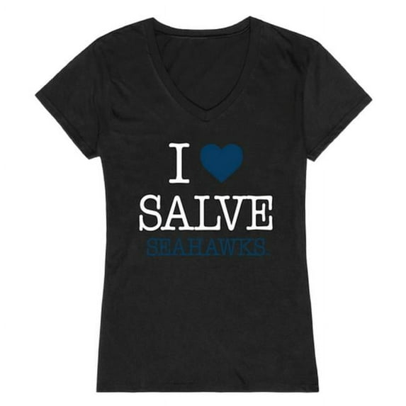 W Republic 550-474-BLK-02 Salve Regina University Seahawks I Love Women T-Shirt, Black - Medium