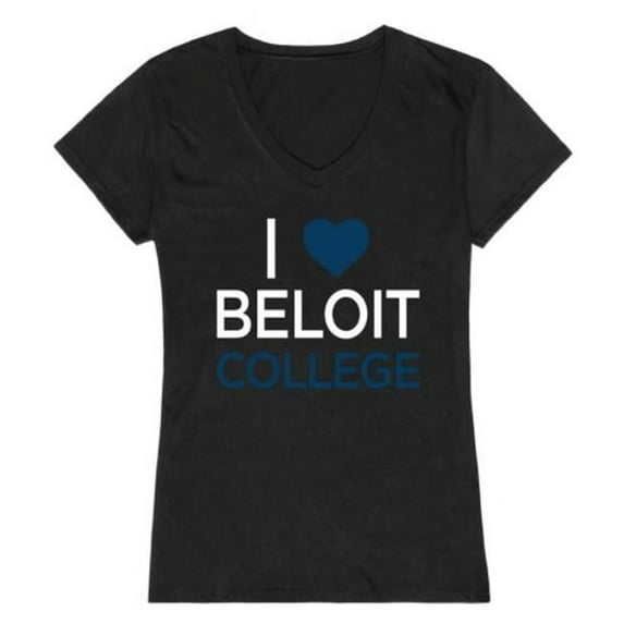 W Republic 550-482-BLK-01 Beloit College Buccaneers I Love Women T-Shirt, Black - Small