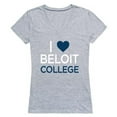 thumbnail image 1 of W Republic 550-482-HGY-04 Beloit College Buccaneers I Love Women T-Shirt, Heather Grey - Extra Large, 1 of 1