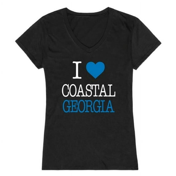 W Republic 550-484-BLK-01 College of Coastal Georgia Mariners I Love Women Short Sleeve T-Shirt, Black - Small