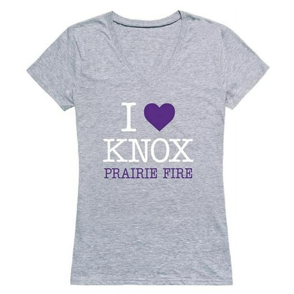 W Republic 550-527-HGY-02 Knox College Prairie Fire I Love Women Short Sleeve T-Shirt, Heather Grey - Medium