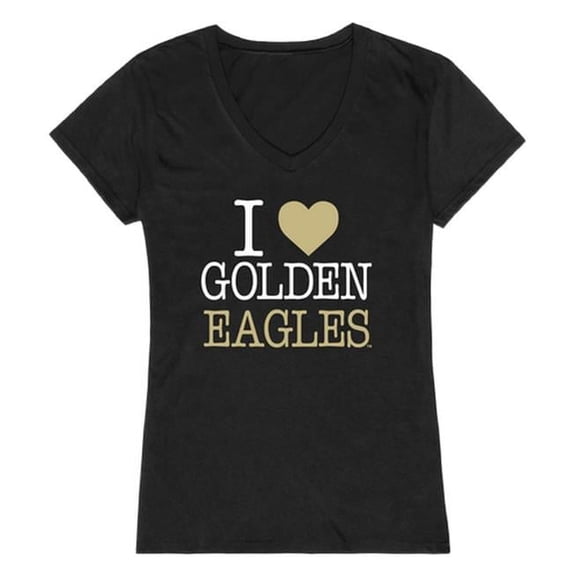 W Republic 550-566-BLK-04 Oral Roberts University Golden Eagles I Love Women Short Sleeve T-Shirt, Black - Extra Large