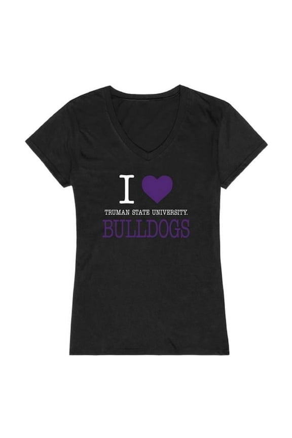 550-598-BLK-02 Truman State University Bulldogs I Love Women Short Sleeve T-Shirt, Black - Medium
