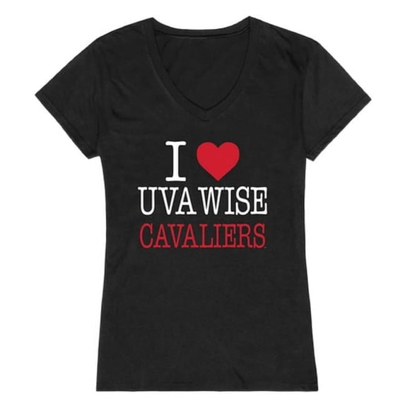 W Republic 550-601-BLK-03 University of Virginias College at Wise Cavaliers I Love Women Short Sleeve T-Shirt, Black - Large