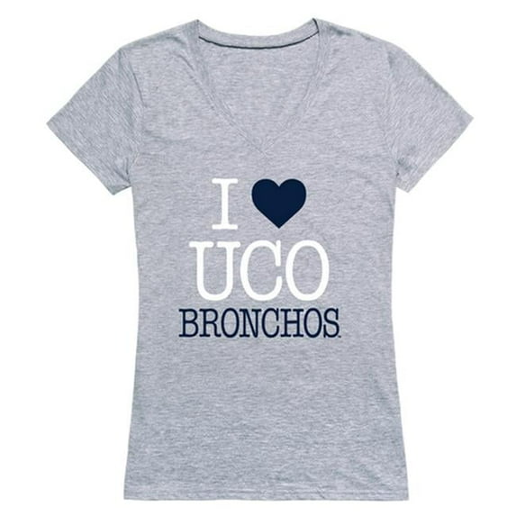 W Republic 550-627-HGY-01 University of Central Oklahoma Bronchos I Love Women Short Sleeve T-Shirt, Heather Grey - Small