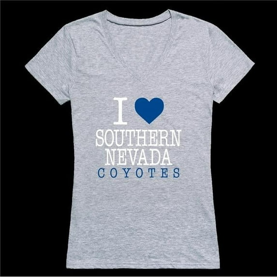 W Republic 550-672-HGY-01 College of Southern Nevada Coyotes I Love Women T-Shirt, Heather Grey - Small