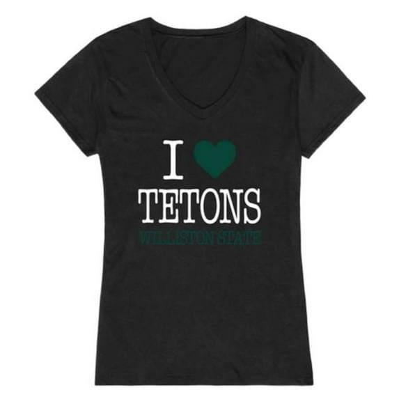 W Republic 550-684-BLK-02 Williston State College Tetons I Love Women T-Shirt, Black - Medium