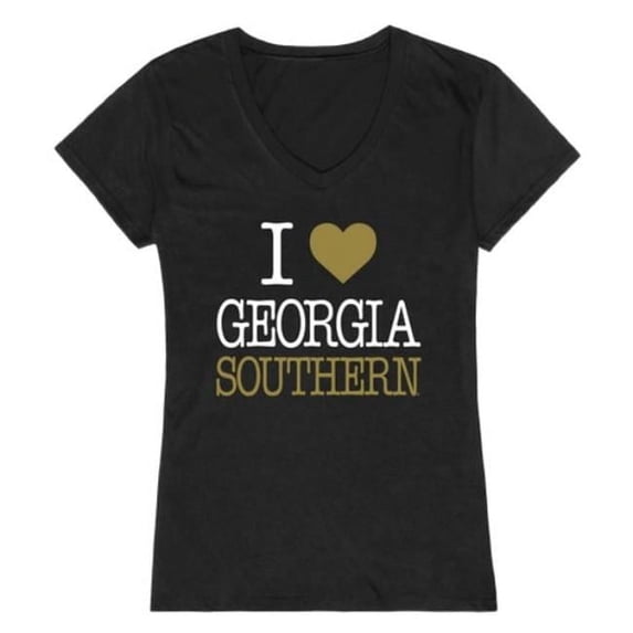 W Republic 550-718-BLK-02 Georgia Southern University Eagles I Love Women T-Shirt, Black - Medium