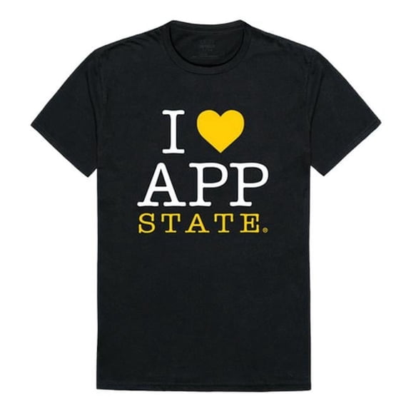 W Republic 551-104-BLK-03 Appalachian State University I Love T-Shirt, Black - Large