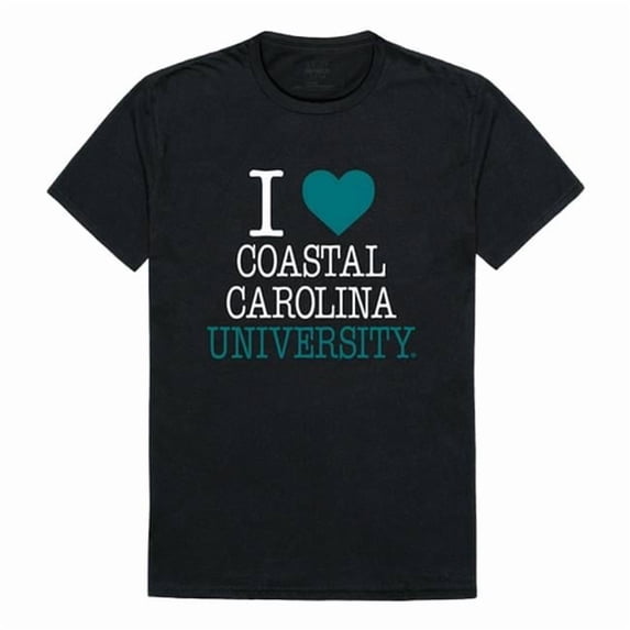 W Republic 551-116-BLK-04 Coastal Carolina University I Love T-Shirt, Black - Extra Large