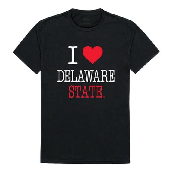 W Republic 551-120-BLK-05 Delaware State University I Love T-Shirt, Black - 2XL