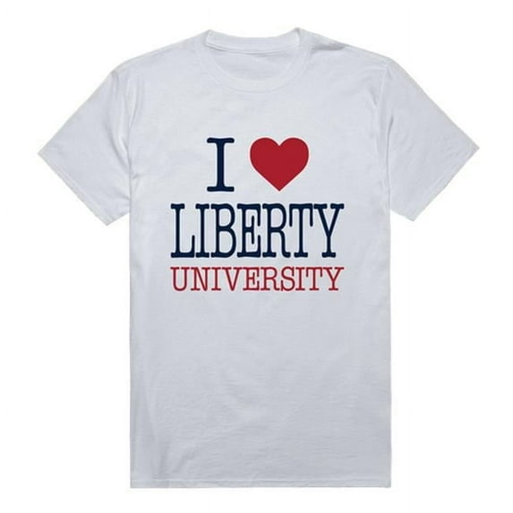 W Republic 551-129-WHT-04 Liberty University I Love T-Shirt, White - Extra Large