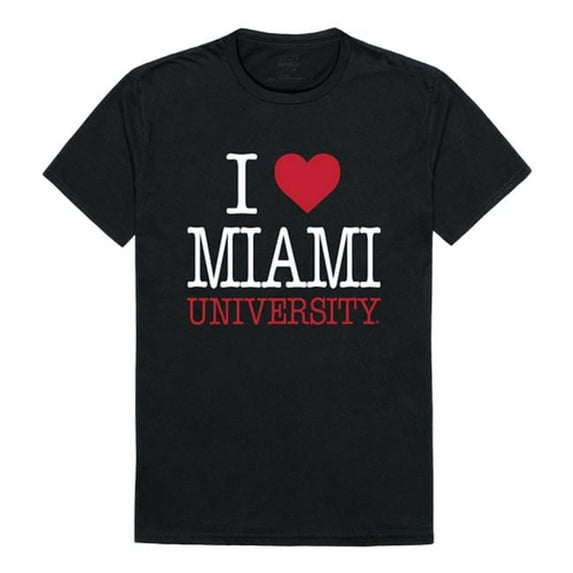 W Republic 551-131-BLK-04 Miami University I Love T-Shirt, Black - Extra Large
