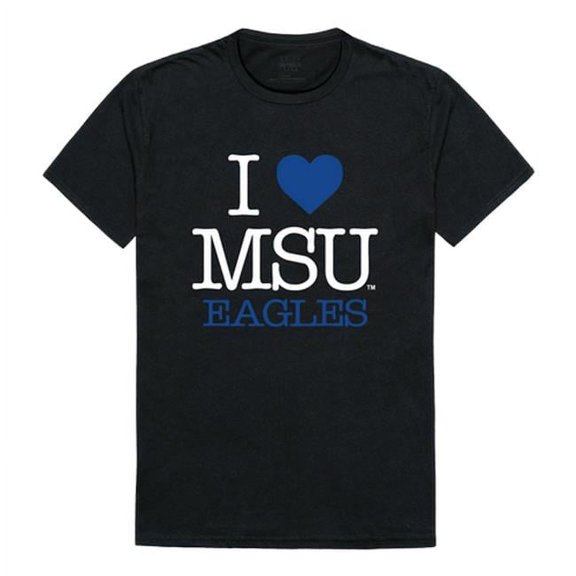 W Republic 551-134-BLK-04 Morehead State University I Love T-Shirt, Black - Extra Large