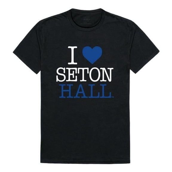 W Republic 551-147-BLK-01 Seton Hall University I Love T-Shirt, Black - Small