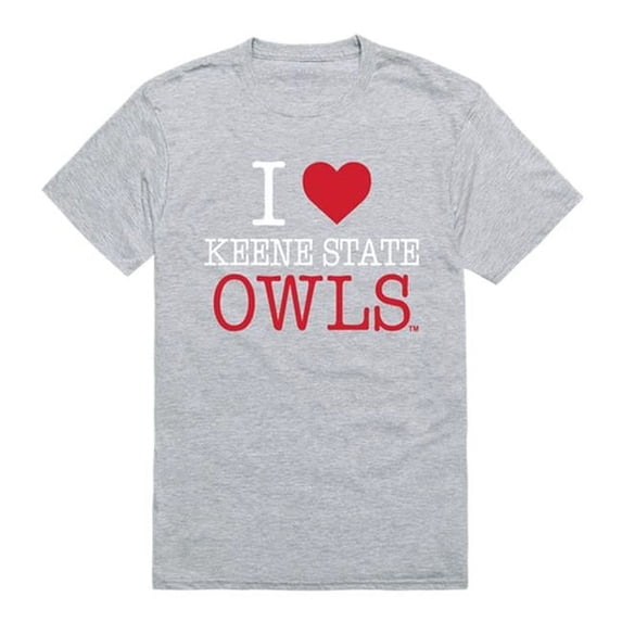 W Republic 551-453-HGY-01 Men Keene State College I Love T-Shirt, Heather Grey - Small