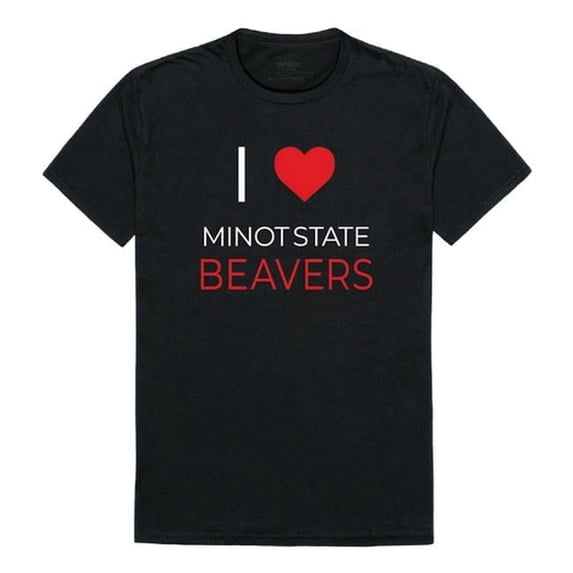 W Republic 551-467-BLK-02 Minot State University Beavers I Love T-Shirt, Black - Medium