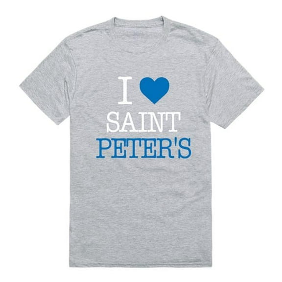 W Republic 551-473-HGY-02 Saint Peters University Peacocks I Love T-Shirt, Heather Grey - Medium
