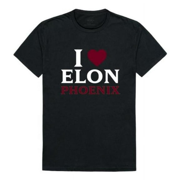 W Republic 551-517-BLK-02 Elon University Phoenix I Love T-Shirt, Black - Medium