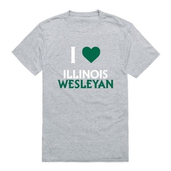 W Republic 551-525-HGY-01 Illinois Wesleyan University Titans I Love T-Shirt, Heather Grey - Small