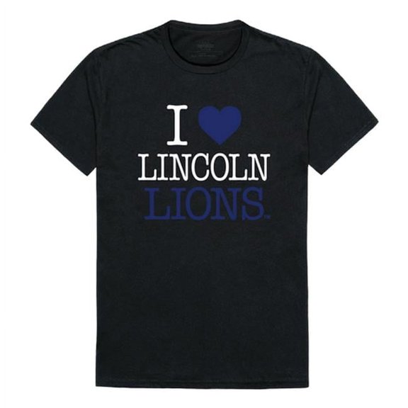 W Republic 551-532-BLK-01 Lincoln University Lions I Love T-Shirt, Black - Small
