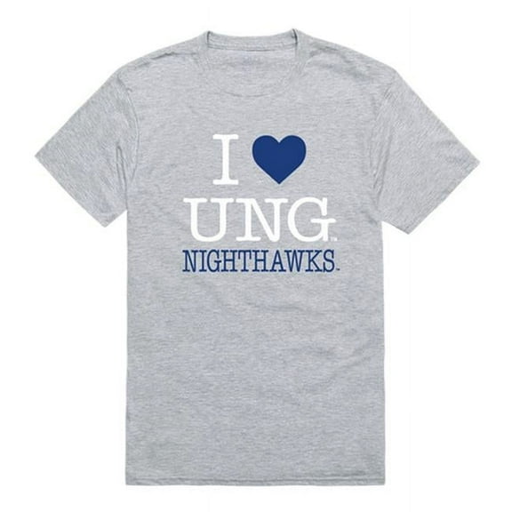 W Republic 551-558-HGY-01 University of North Georgia Nighthawks I Love T-Shirt, Heather Grey - Small