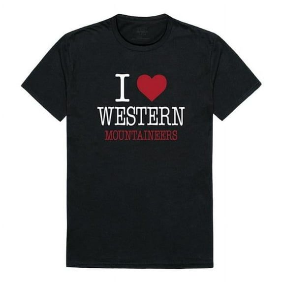 W Republic 551-604-BLK-03 Western Colorado University Mountaineers I Love T-Shirt, Black - Large