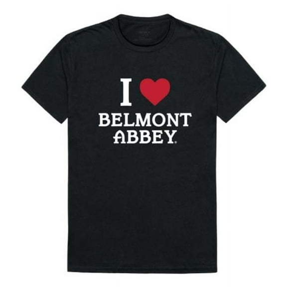 W Republic 551-616-BLK-01 Belmont Abbey College Crusaders I Love T-Shirt, Black - Small