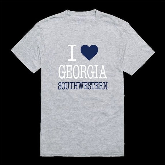 W Republic 551-647-HGY-04 Georgia Southwestern State University Hurricanes I Love T-Shirt, Heather Grey - Extra Large