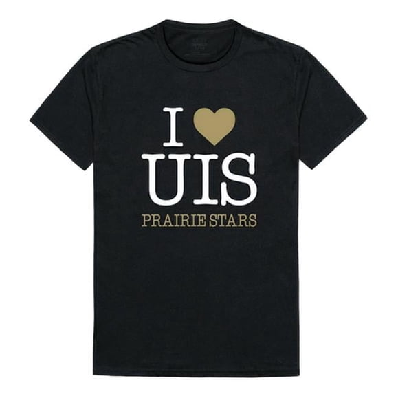 W Republic 551-655-BLK-05 University of Illinois Springfield Prairie Stars I Love T-Shirt, Black - 2XL