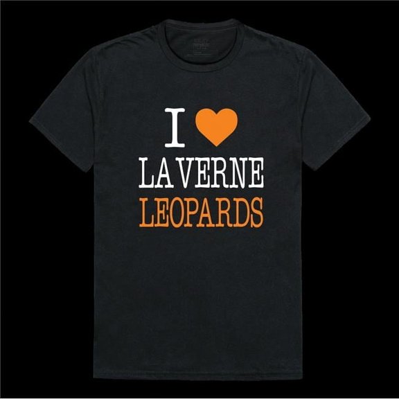 W Republic 551-661-BLK-04 University of La Verne Leopards I Love T-Shirt, Black - Extra Large