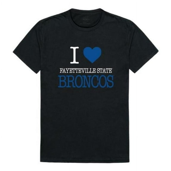 W Republic 551-716-BLK-04 Fayetteville State University Broncos I Love T-Shirt, Black - Extra Large