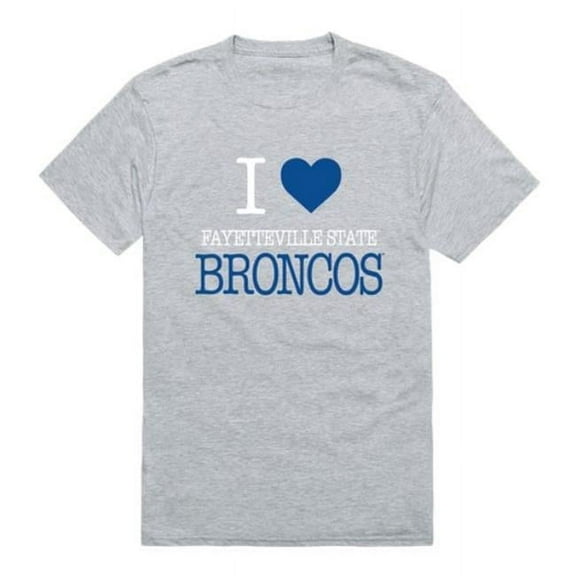 W Republic 551-716-HGY-03 Fayetteville State University Broncos I Love T-Shirt, Heather Grey - Large
