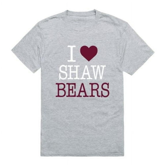 W Republic 551-726-HGY-03 Shaw University Bears I Love T-Shirt, Heather Grey - Large