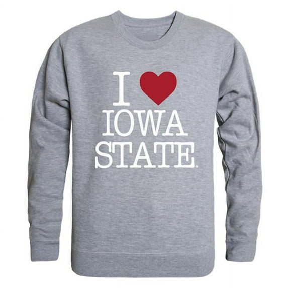 W Republic 552-125-HGY-05 Iowa State University I Love Crewneck T-Shirt, Heather Grey - 2XL