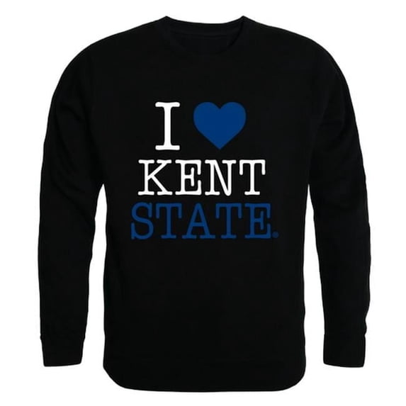 W Republic 552-128-BLK-03 Kent State University I Love Crewneck T-Shirt, Black - Large