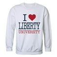 thumbnail image 1 of W Republic 552-129-WHT-04 Liberty University I Love Crewneck T-Shirt, White - Extra Large, 1 of 1