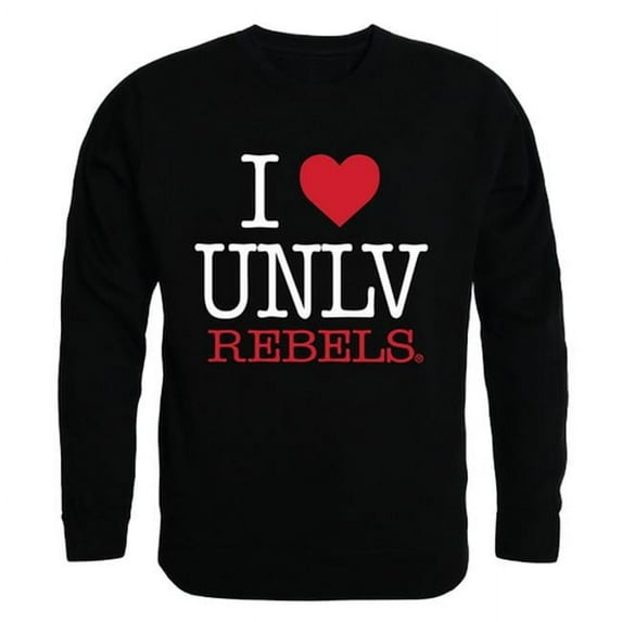W Republic 552-137-BLK-03 University of Nevada Las Vegas I Love Crewneck T-Shirt, Black - Large
