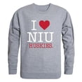 thumbnail image 1 of W Republic 552-142-HGY-02 Northern Illinois University I Love Crewneck T-Shirt, Heather Grey - Medium, 1 of 1